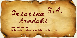 Hristina Aradski vizit kartica